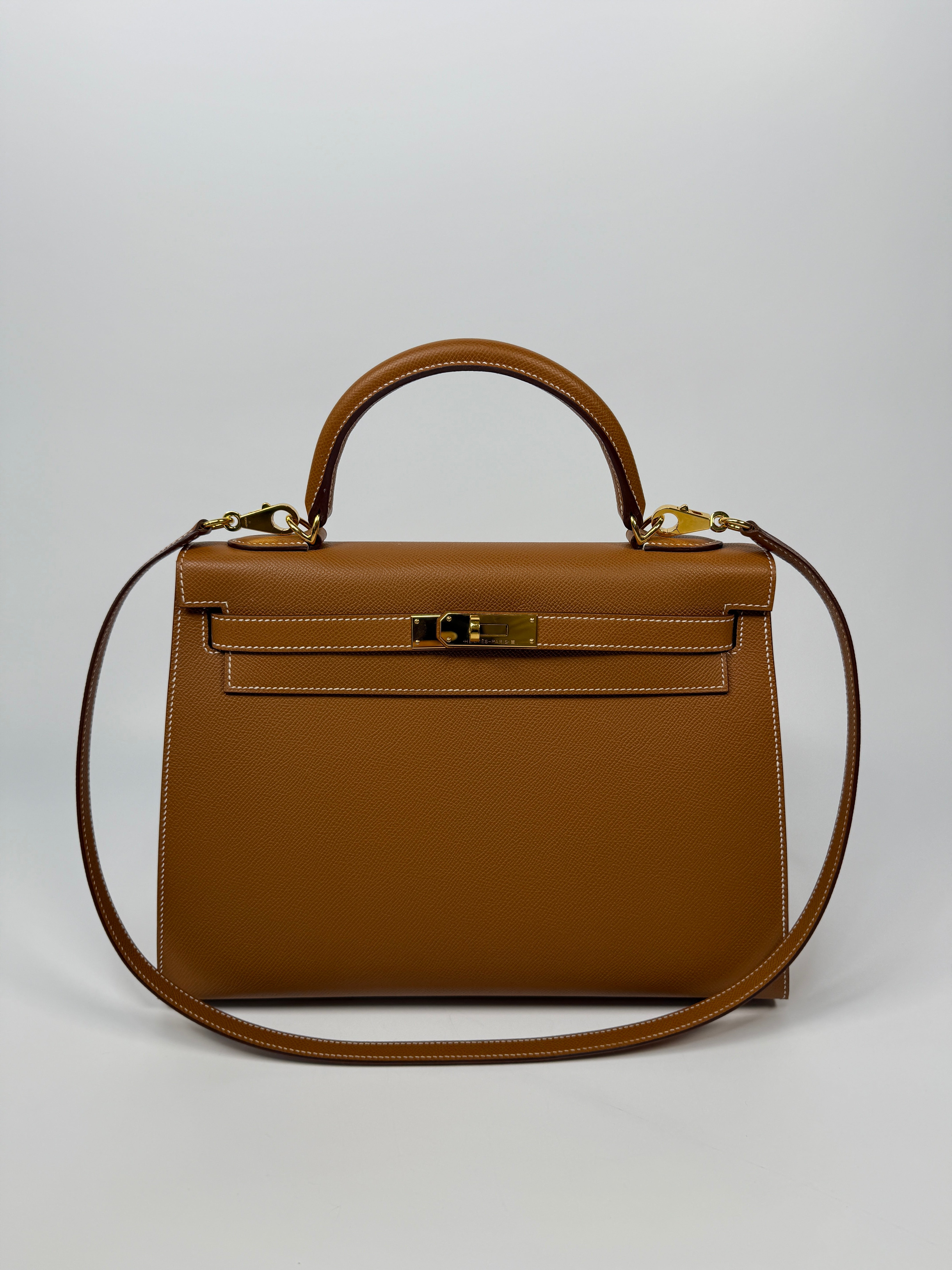 Authentic Pre Loved Hermès Kelly 32 Gold Sellier Epsom Leather With Gold Hardware Excellent Condition