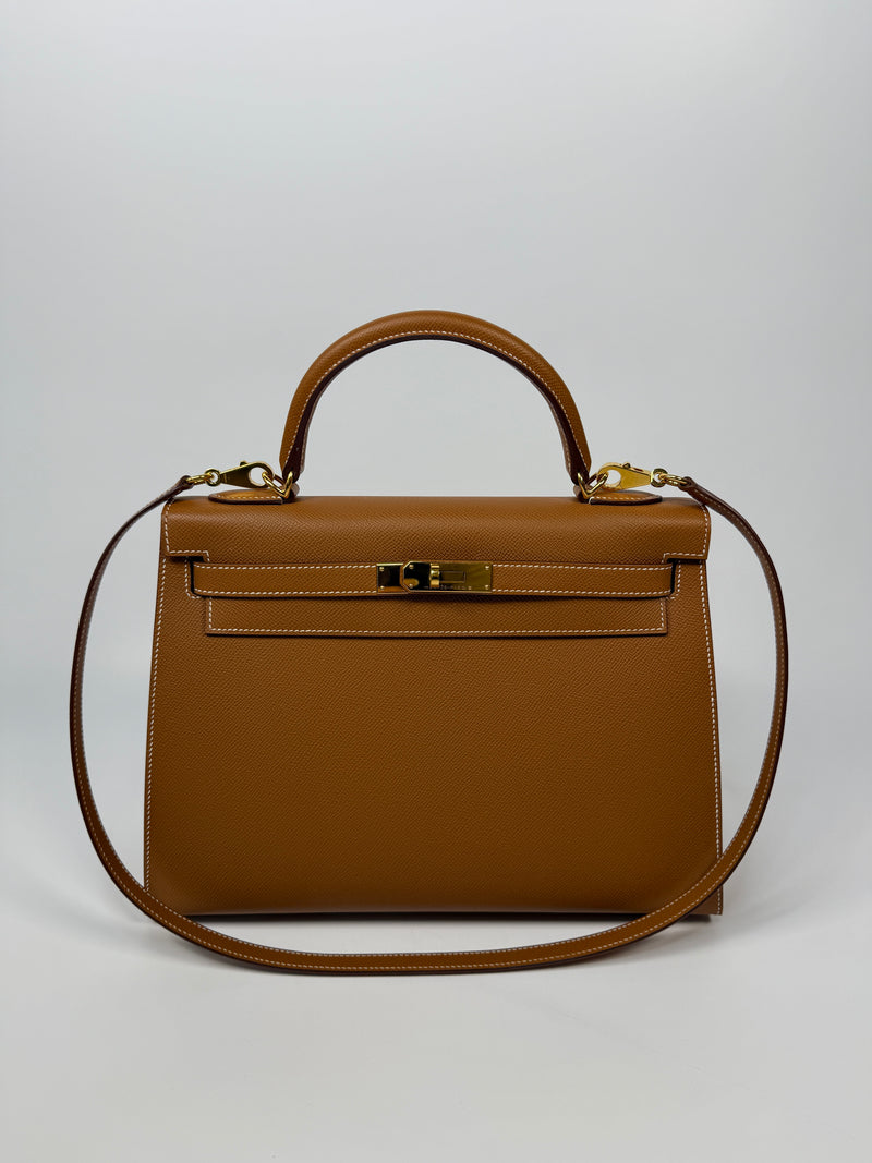 Hermès Kelly 32 Gold Sellier Epsom Leather With GHW