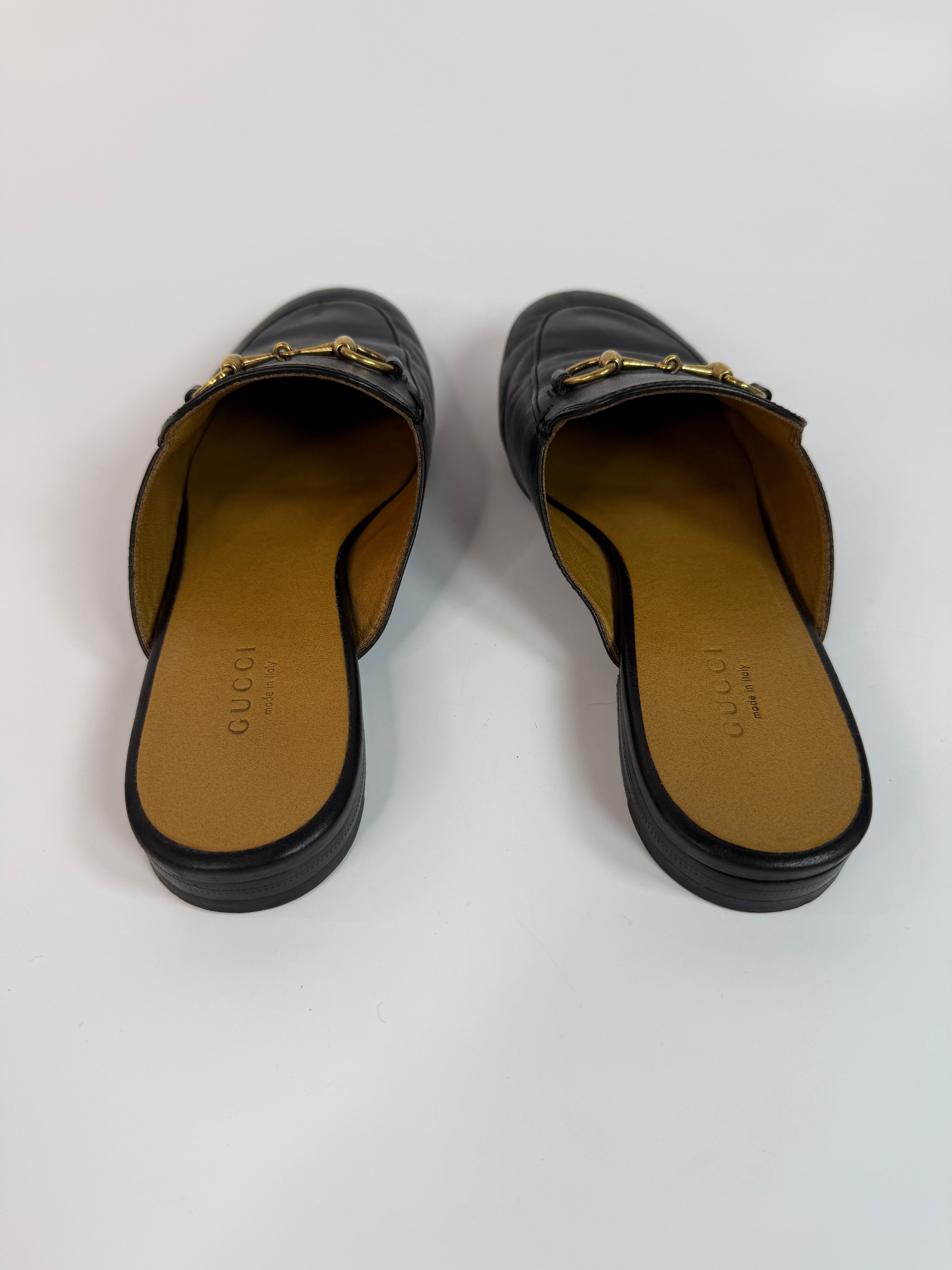 Gucci Princetown Mules In Black Leather (Size 37.5/UK4.5)