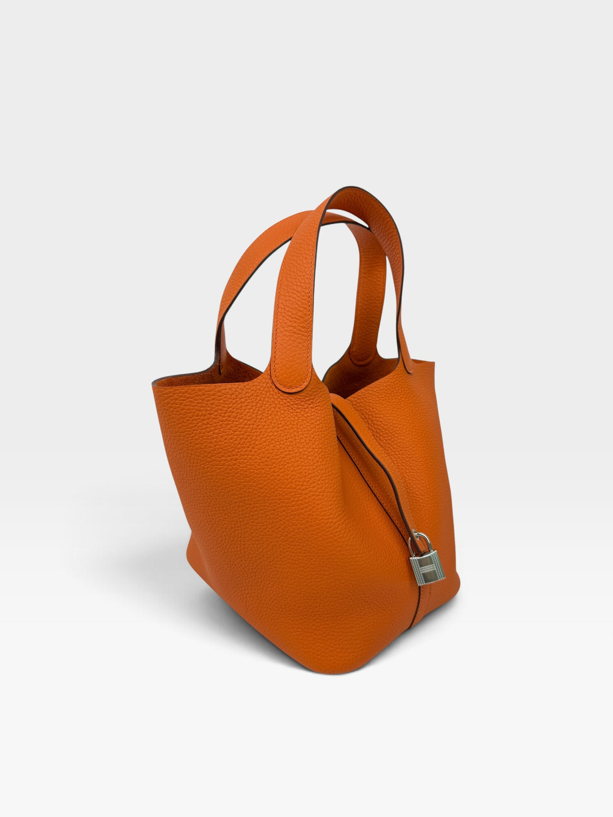 Hermès Picotin 22 In Orange Clemence Leather With Palladium Hardware
