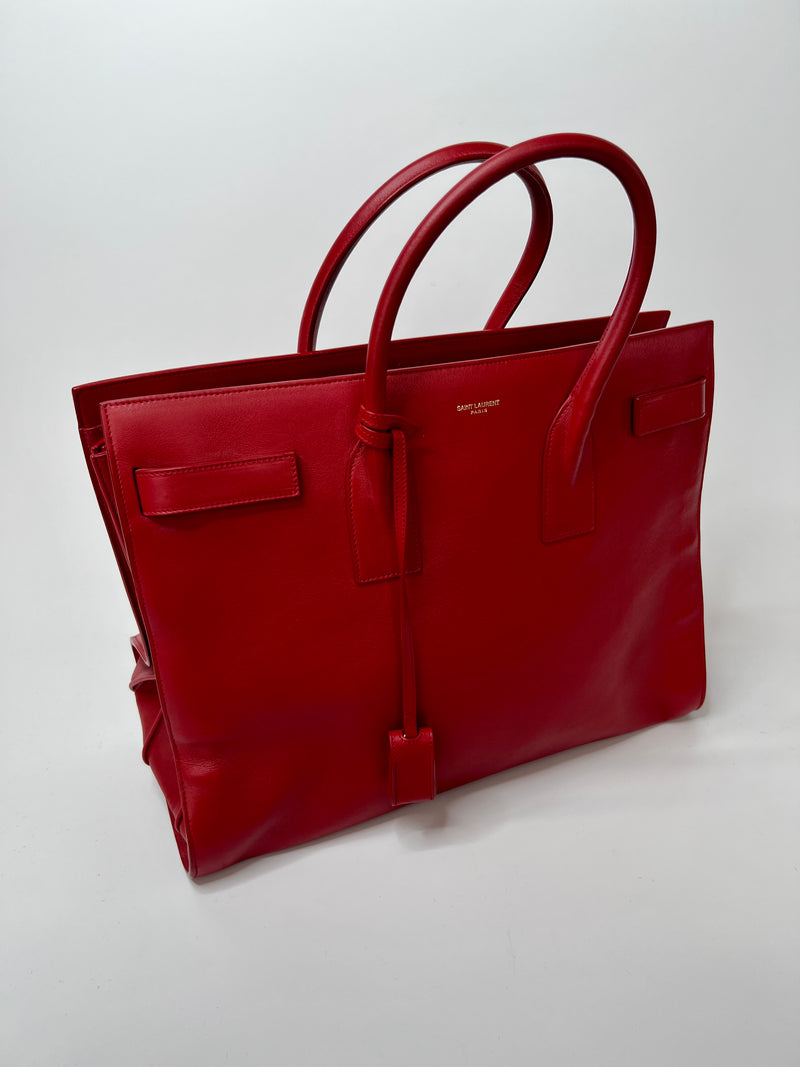 Saint Laurent Sac De Jour In Red Leather