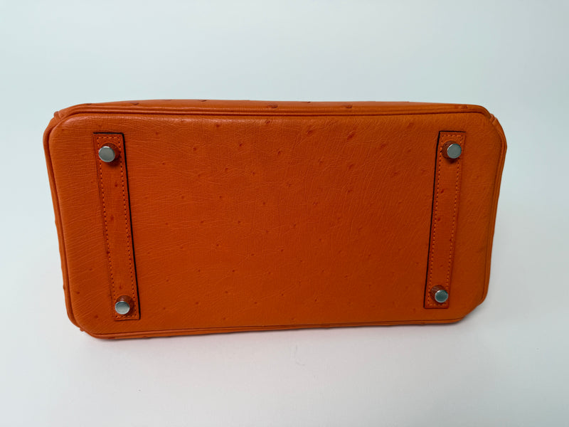 Hermès Birkin 30 In Orange Ostrich With Palladium hardware
