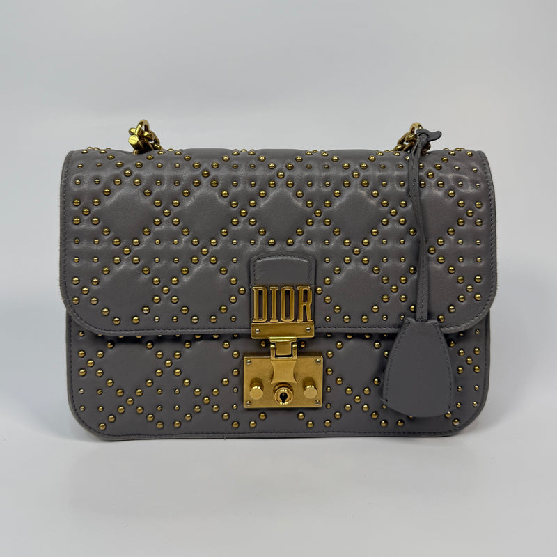 Christian Dior Lambskin Cannage Studded Dioraddict Shoulder Bag