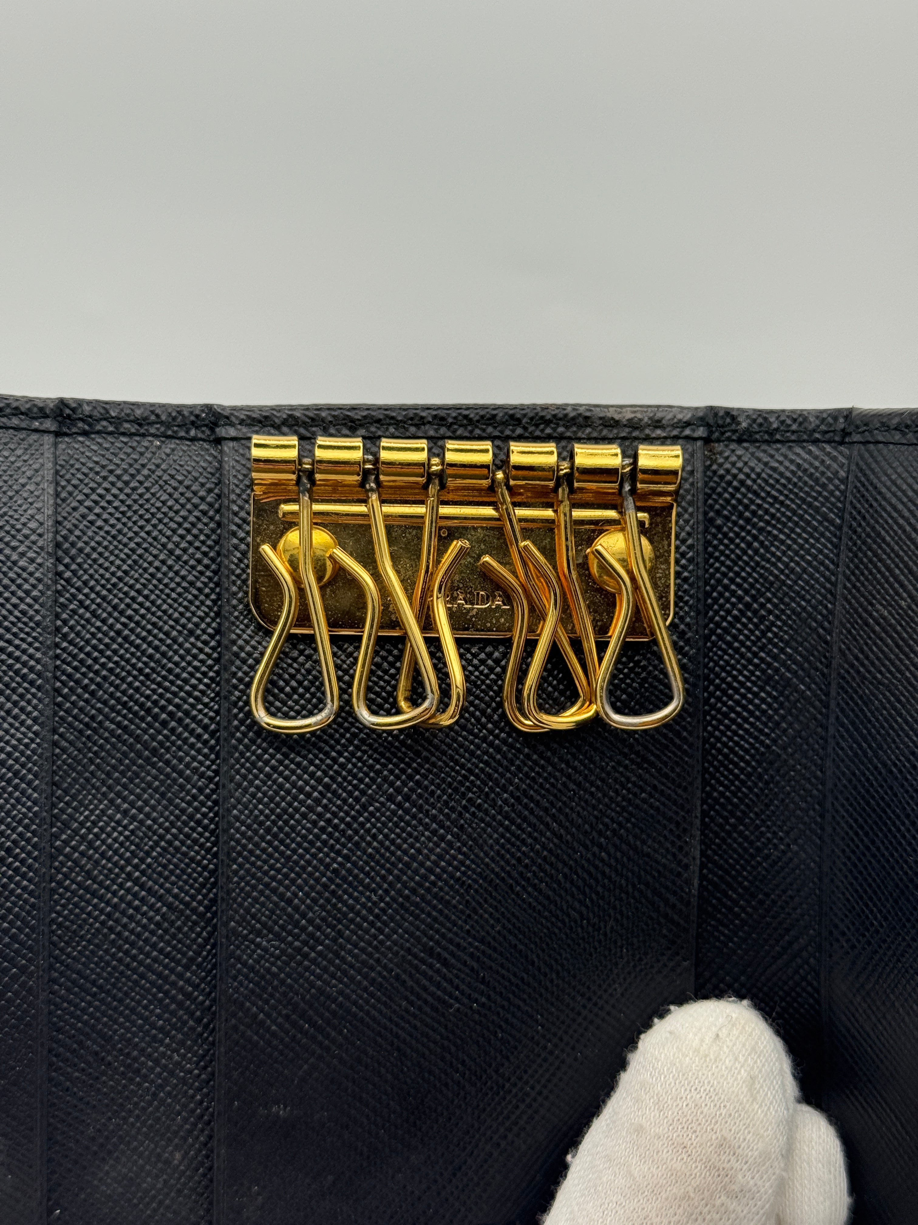 Prada Saffiano Leather Keychain