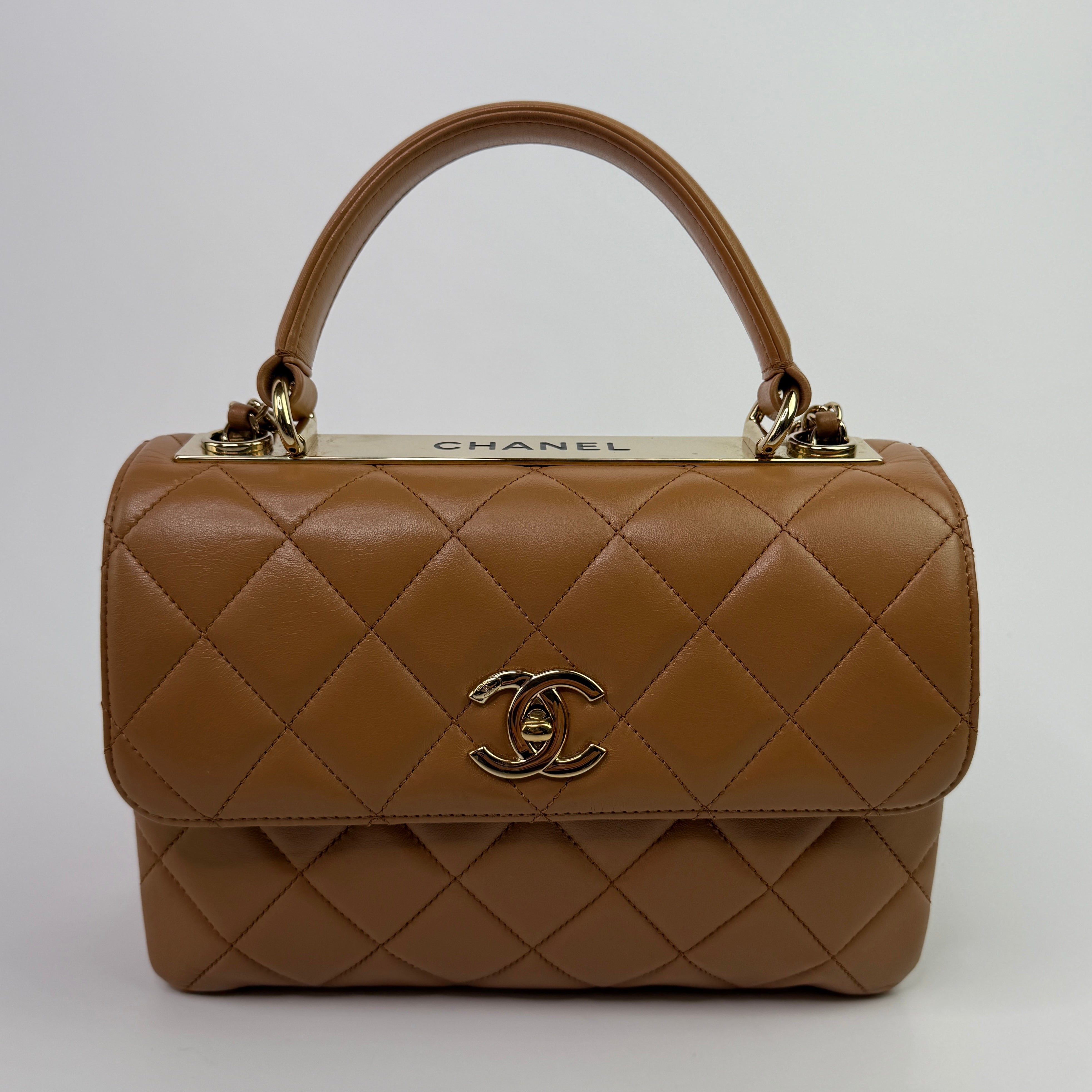 Chanel Caramel Small Trendy In Lambskin Leather