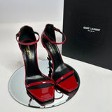 Saint Laurent Red Opyum Sandals (Size 38.5 /UK 5.5 )