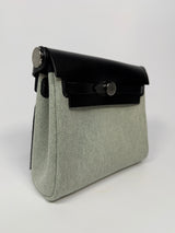 Hermès Herbag Zip 20 Ecru/ Vert Moyen & Noir