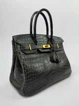 Hermès Birkin 30 In Matte Graphite Crocodile With GHW