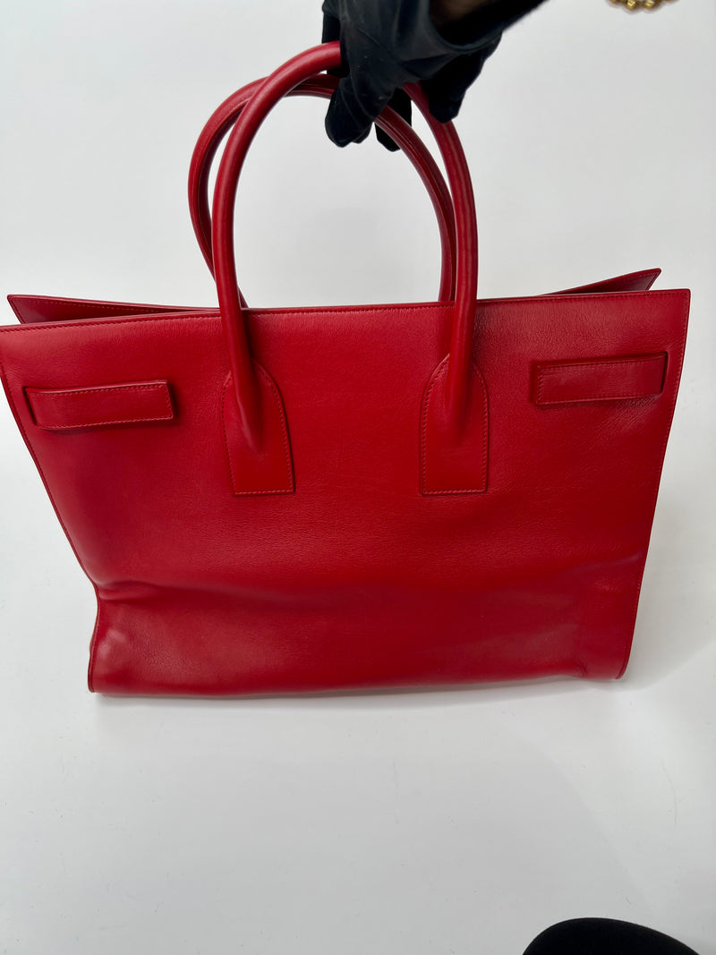 Saint Laurent Sac De Jour In Red Leather
