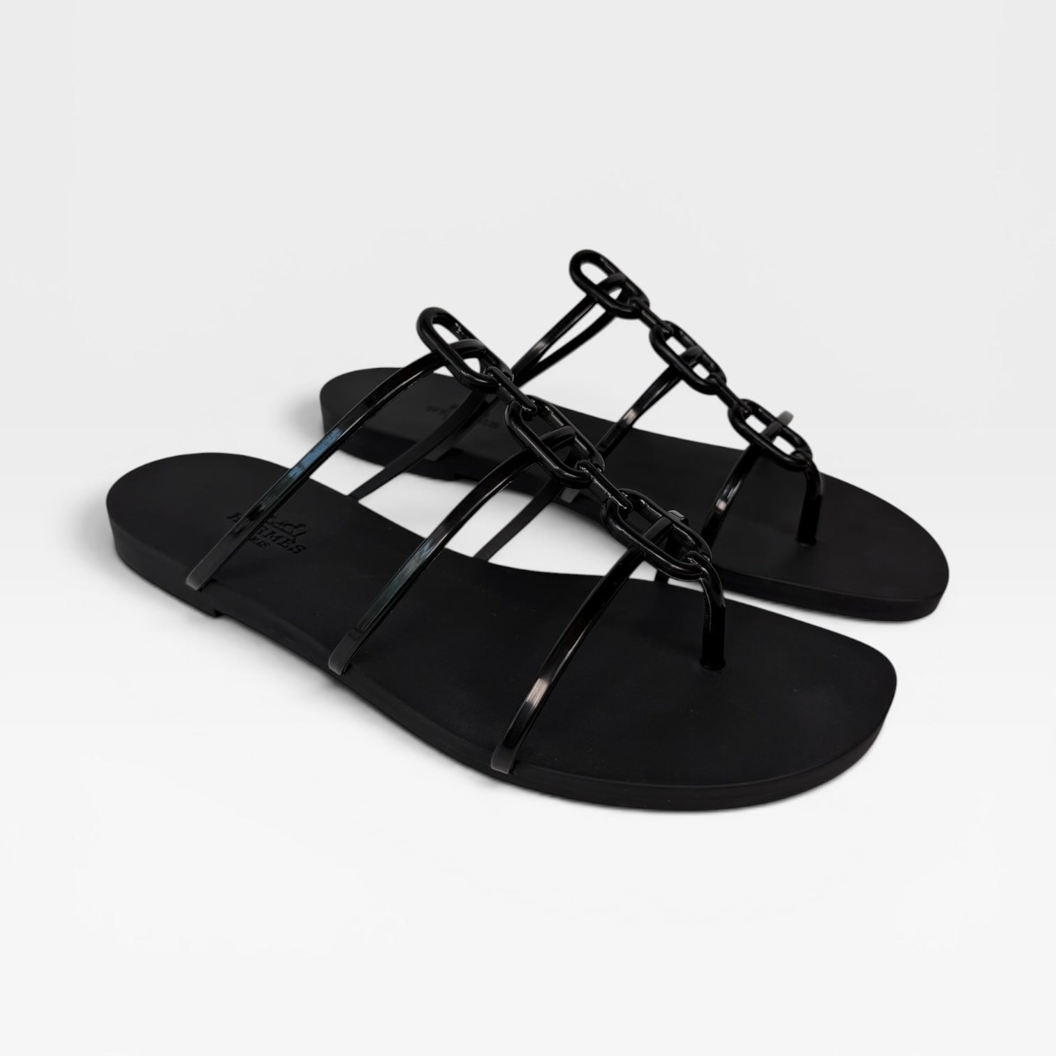 Hermès Mykonos Sandals In Black Size 37/UK4