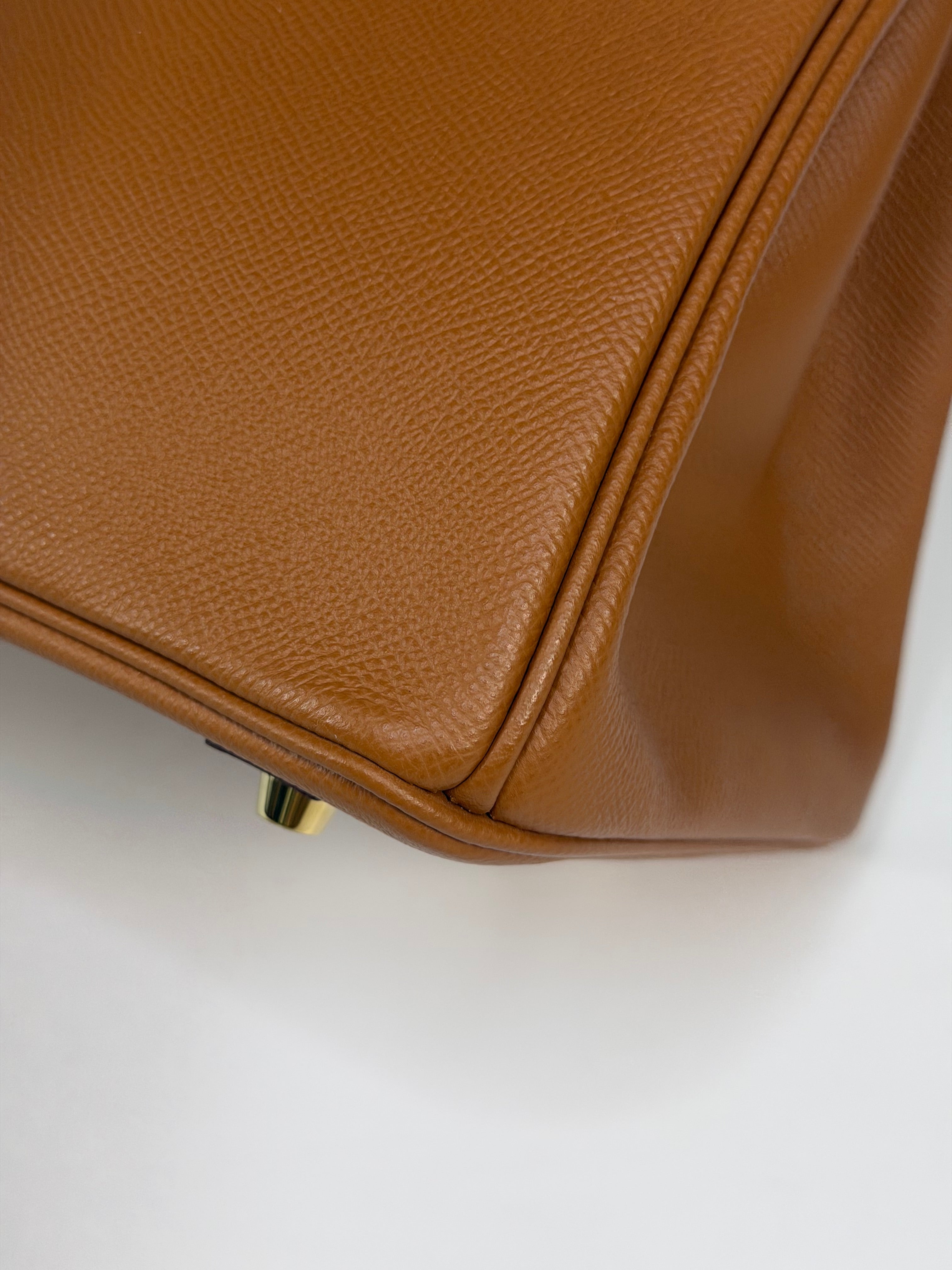 Hermès Birkin 30 In Gold Epsom Leather With Gold Hardware. Authentic and preloved in excellent condition. 