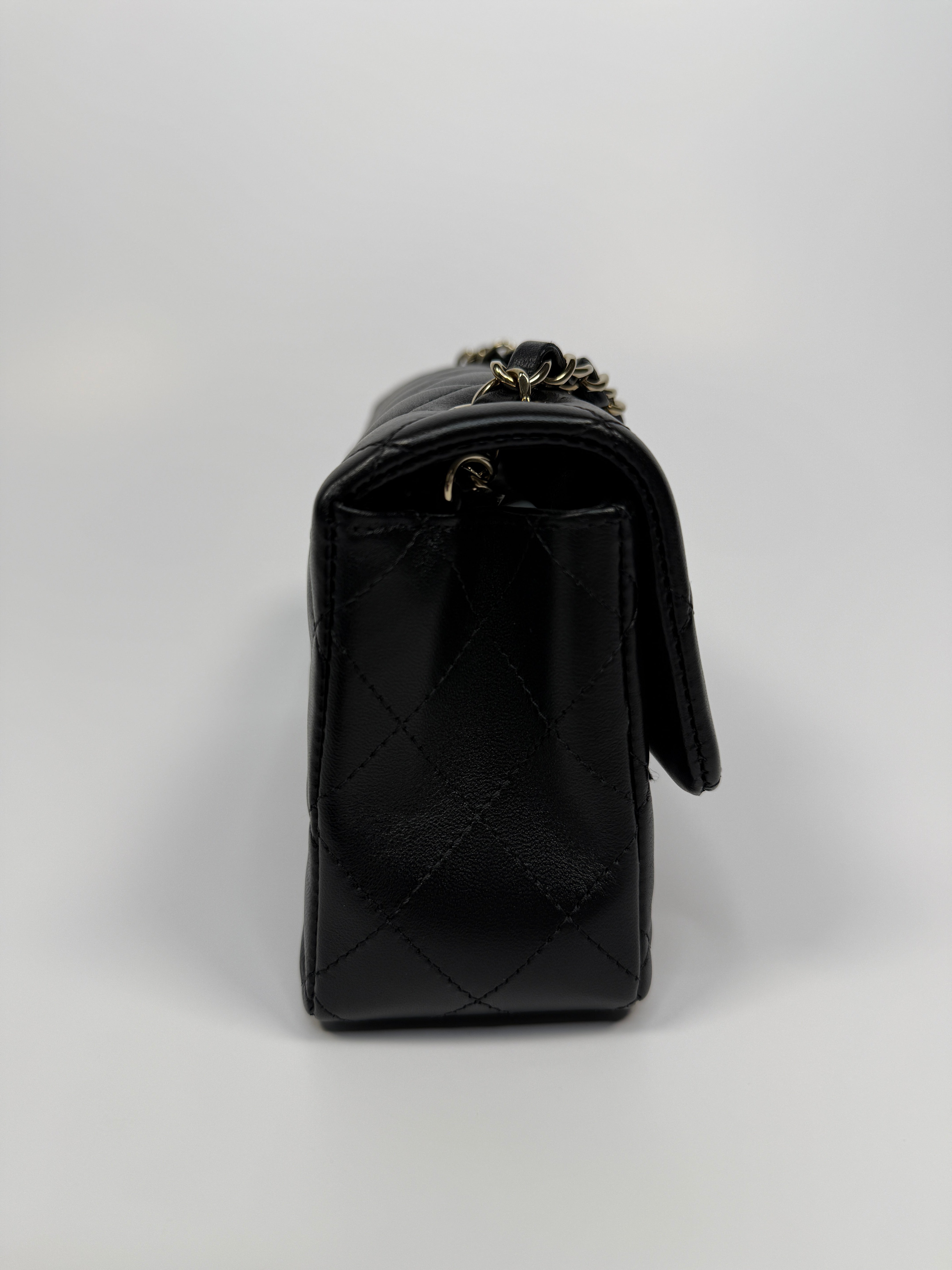 Chanel Mini Rectangle In Black Lambskin With PGHW