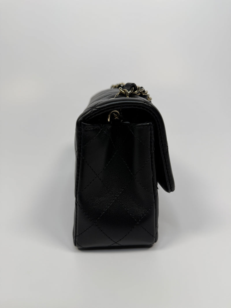 Chanel Mini Rectangle In Black Lambskin With PGHW