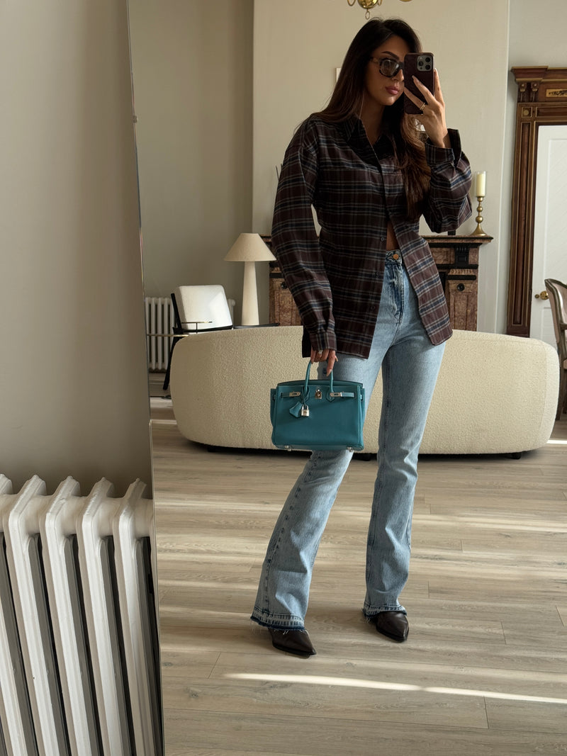 Hermès Birkin 25 Blue Jean Togo Leather With PHW