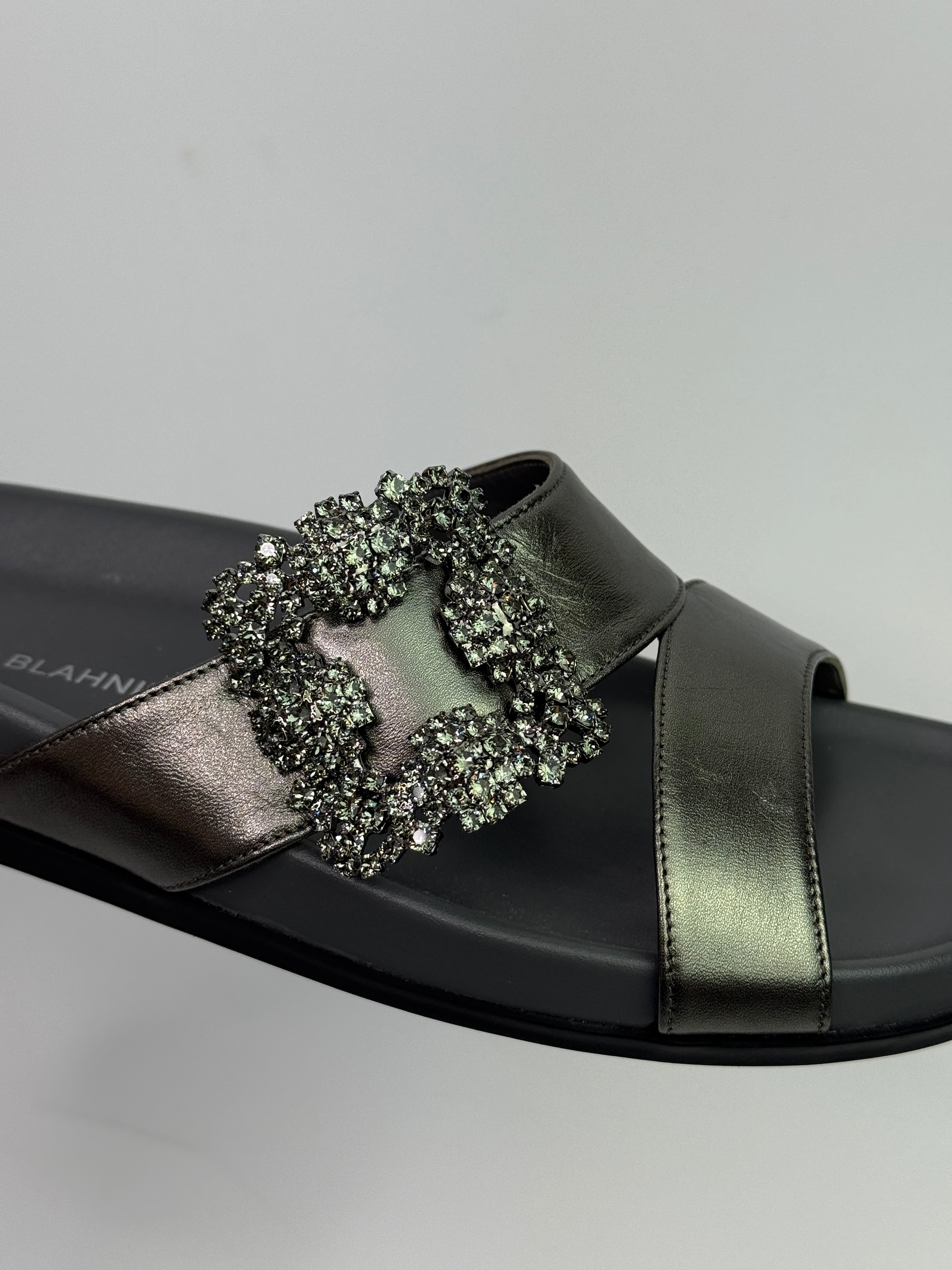 Monolo Blahnik Chilanghi Embellished Sandals (Size 37/UK4)