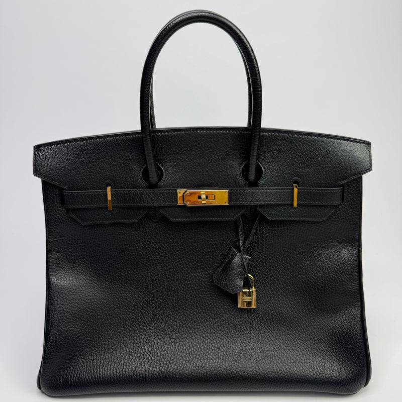 Hermès Birkin 35 Black Ardennes Leather With GHW