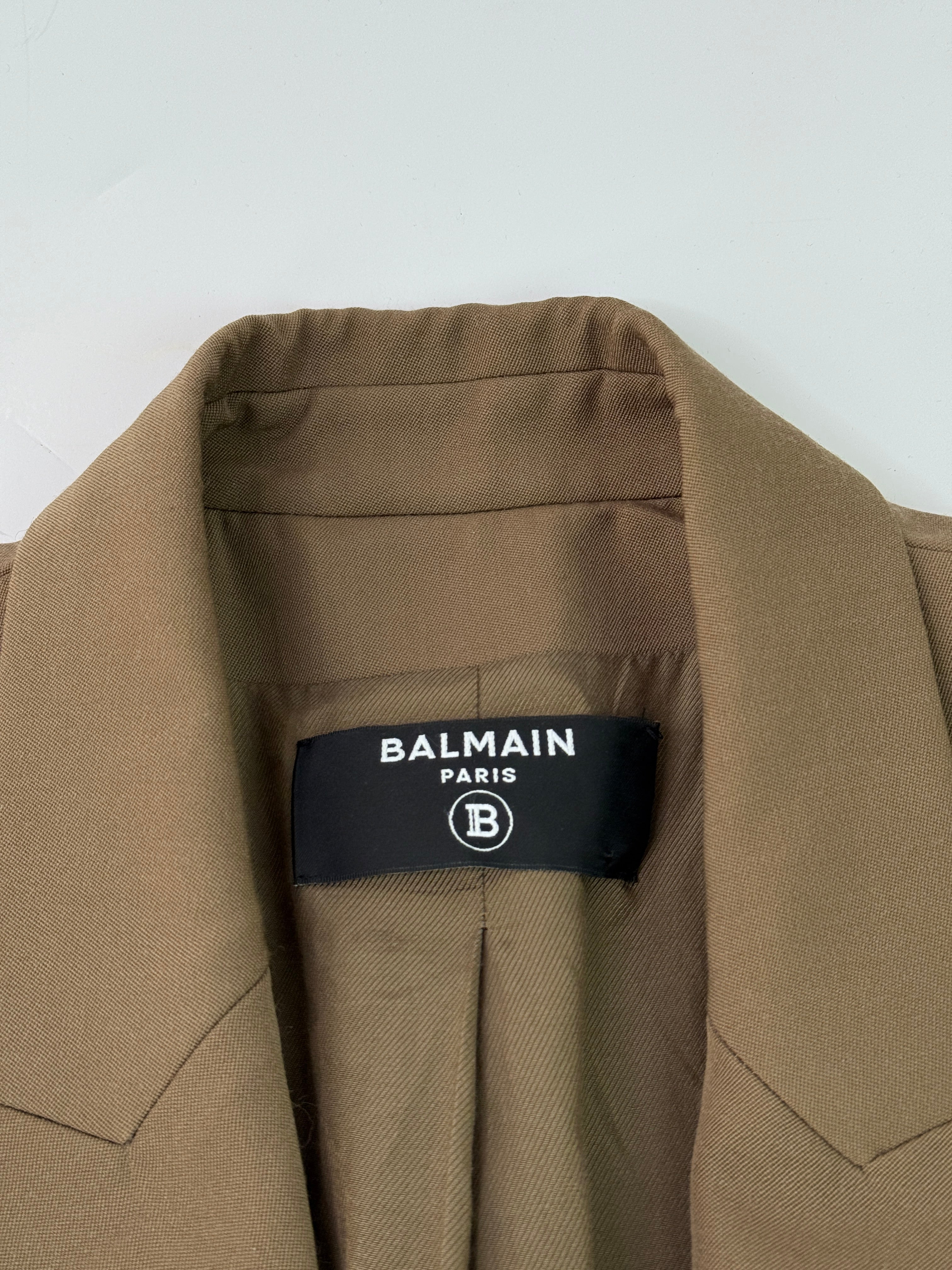 Balmain Khaki Blazer (Size FR46/UK18)