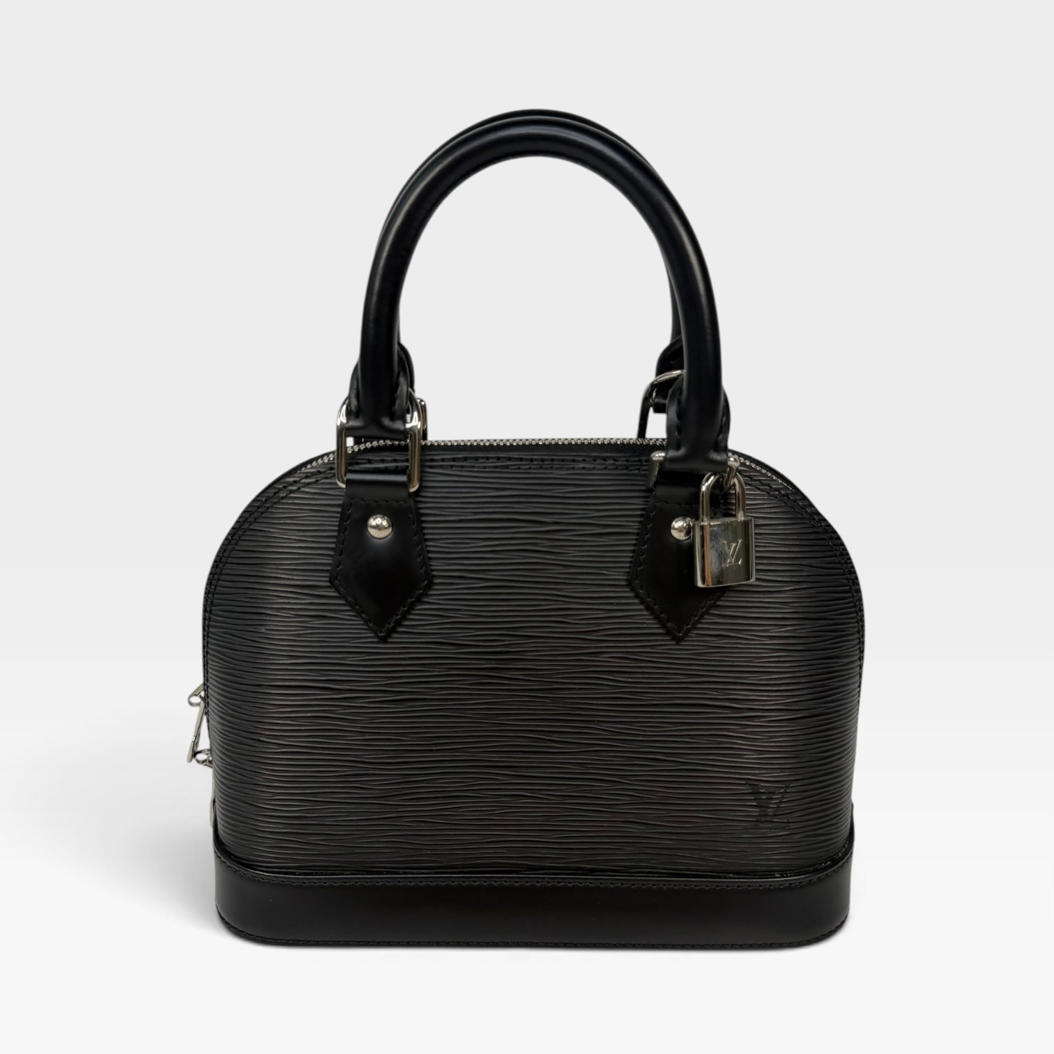 Louis Vuitton Alma BB In Black Epi Cowhide Leather Silver Hardware
