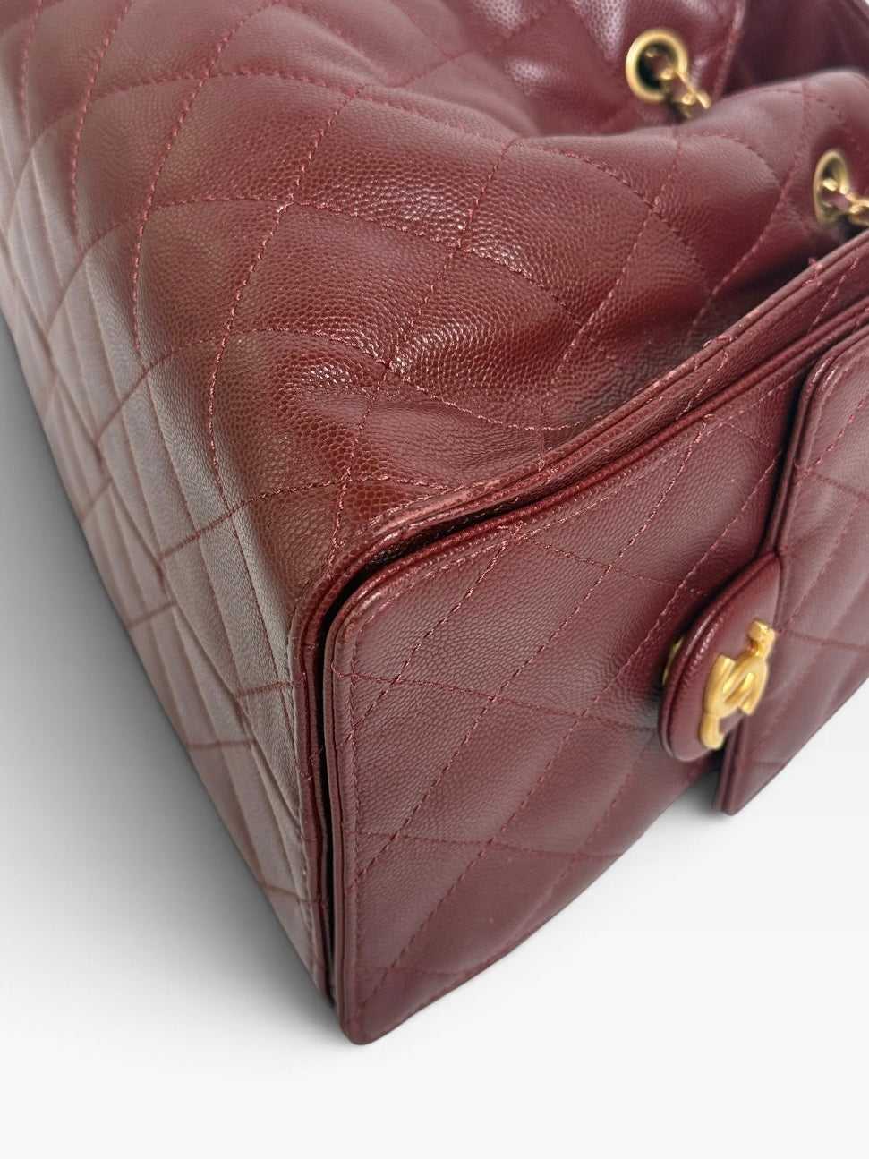 *Luxe Top Pick* Chanel 25 Small In Burgundy Caviar Leather With Gold Hardware