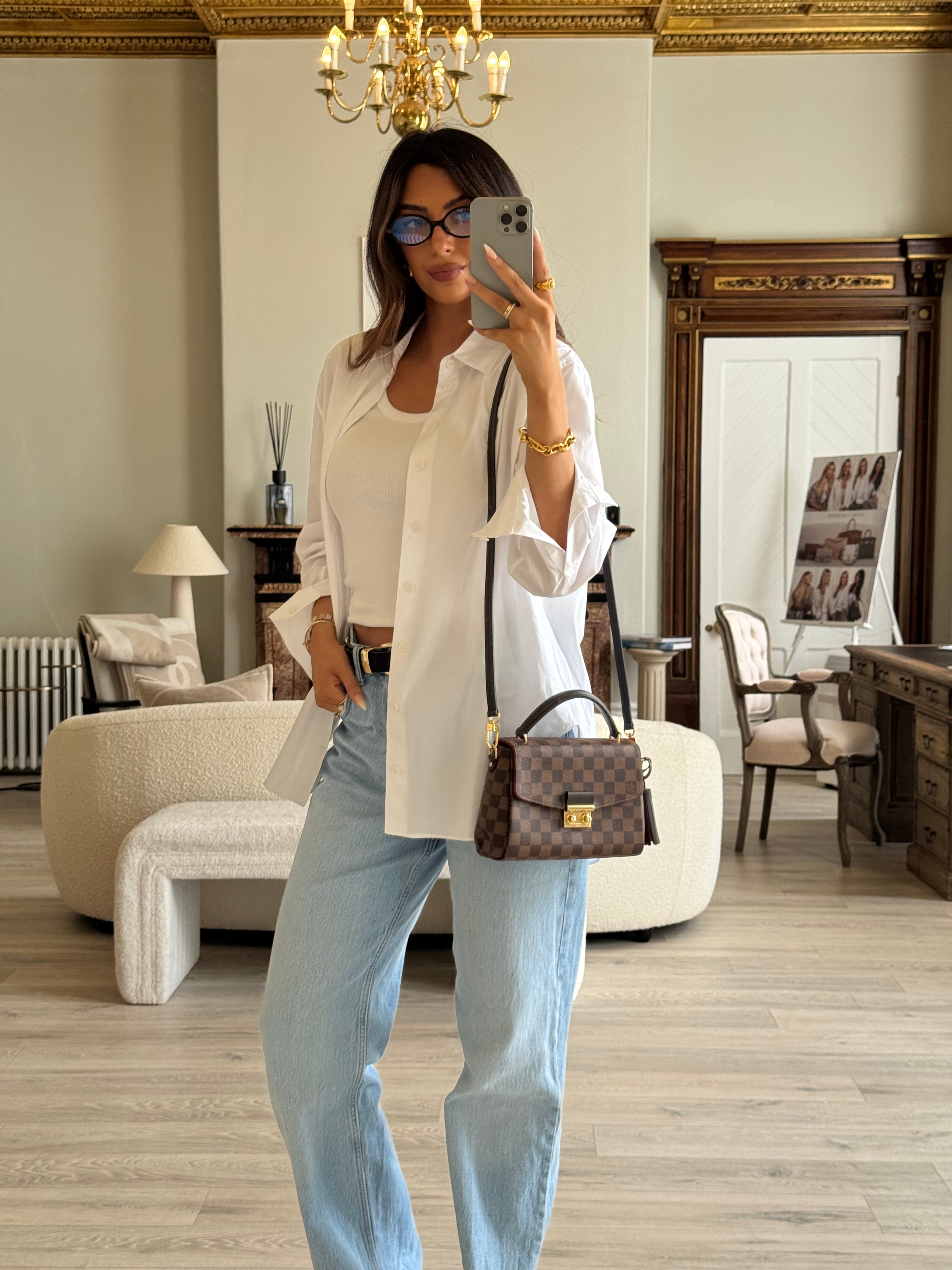 Louis Vuitton Damier Ebene Canvas Croisette Bag