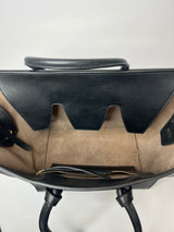 Celine Large Tie Bag In Black Leather