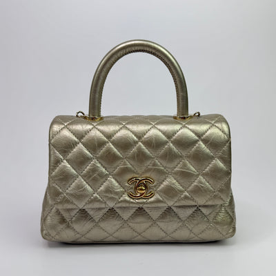 Chanel Small Coco In Gold Crumpled Calfskin With GHW