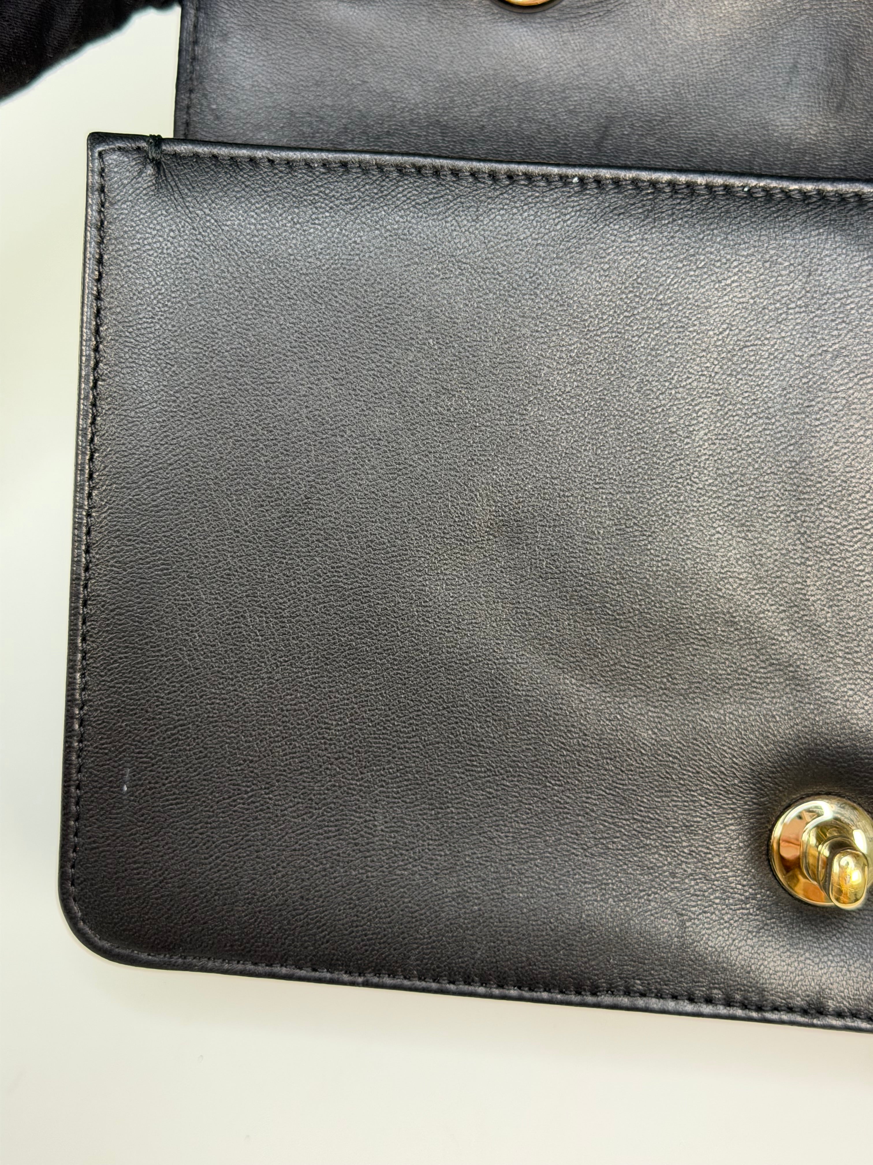 Chanel Chevron Flap In Black Lambskin Leather With Gold Hardware. Authentic and preloved in excellent condition. 100% guarantee