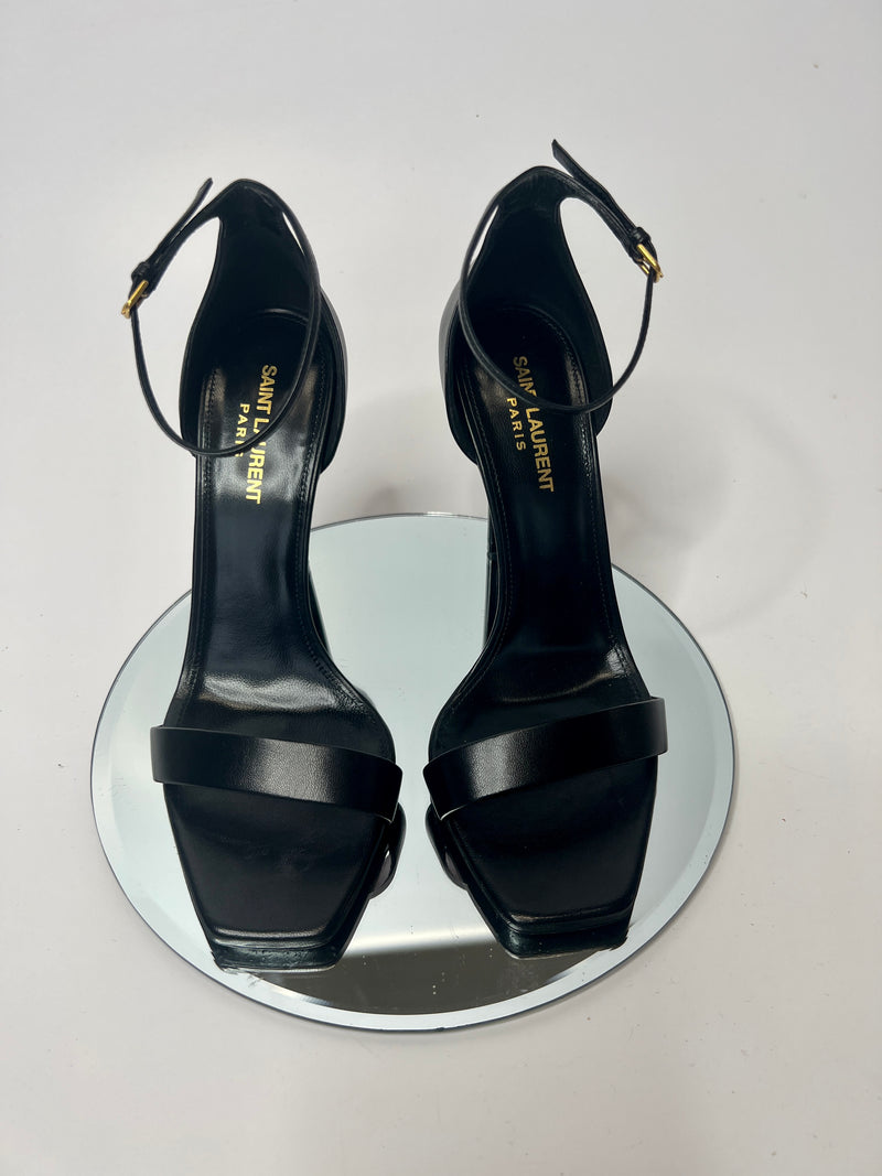 Saint Laurent Black Amber Sandal Heels (Size 39/UK 6)