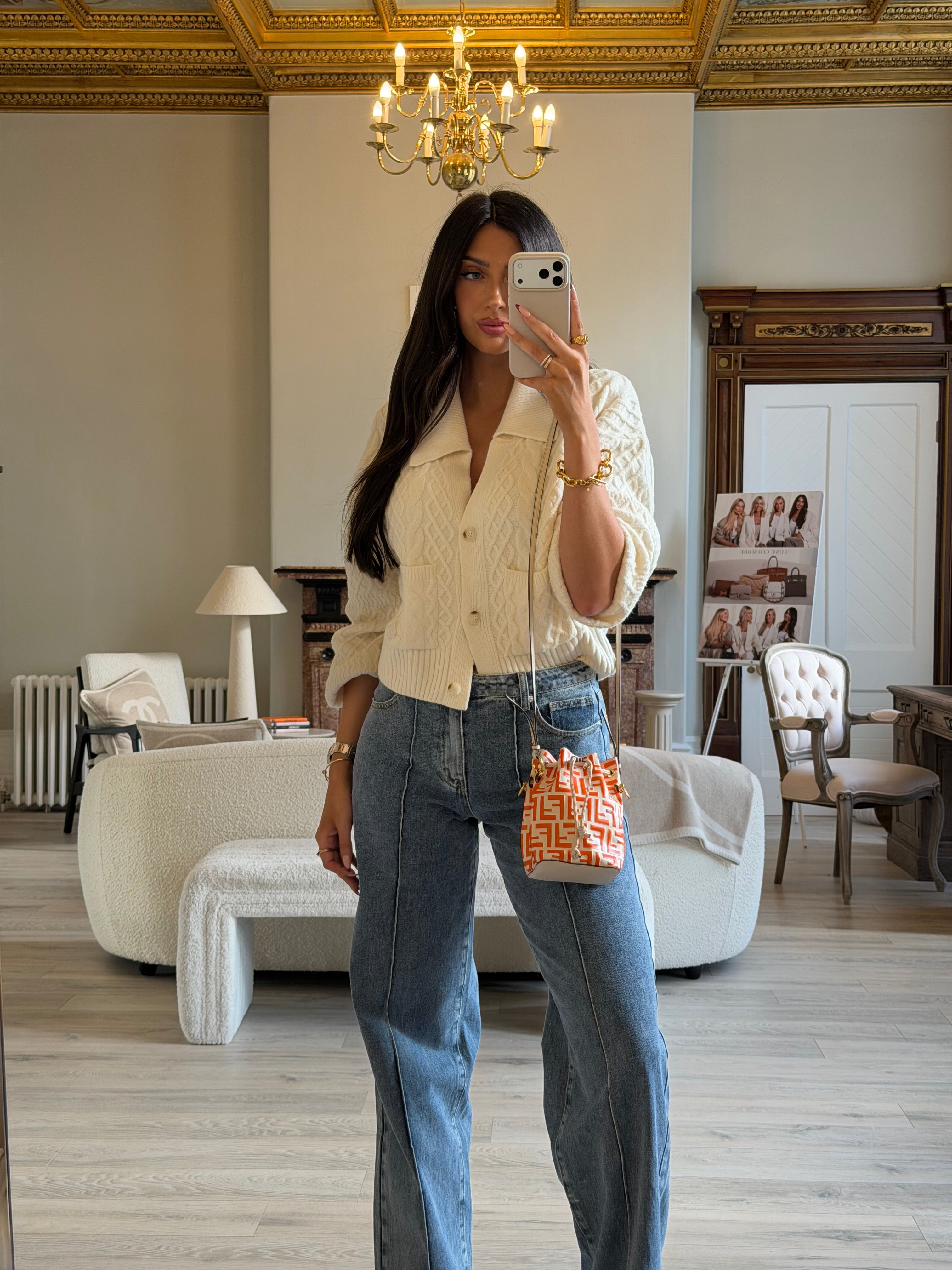 Authentic and pre loved Fendi Mini Mon Tresor Bucket Bag orange In Very Good Condition