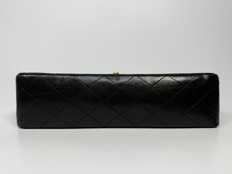 Chanel Vintage Medium Classic Double Flap Black Lambskin With 24k GHW