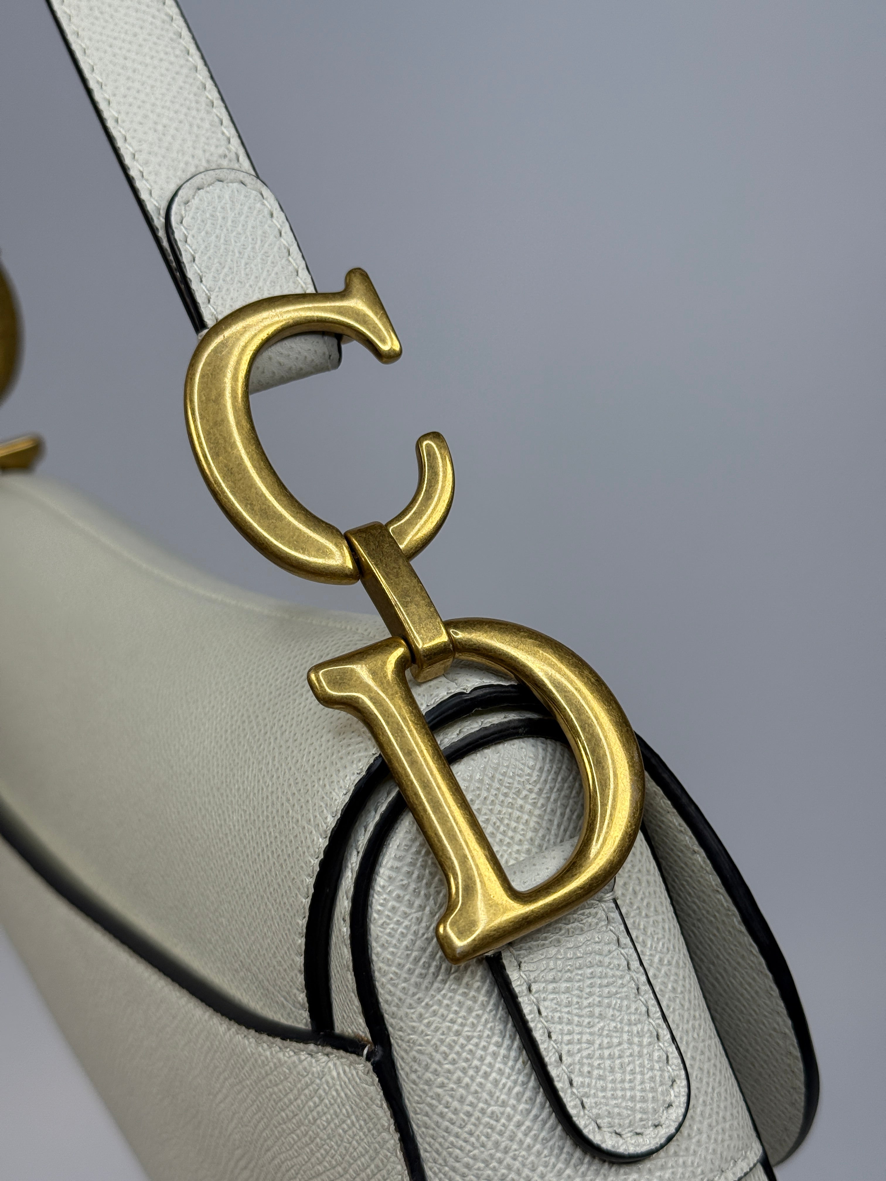 Christian Dior Saddle Bag In Latte