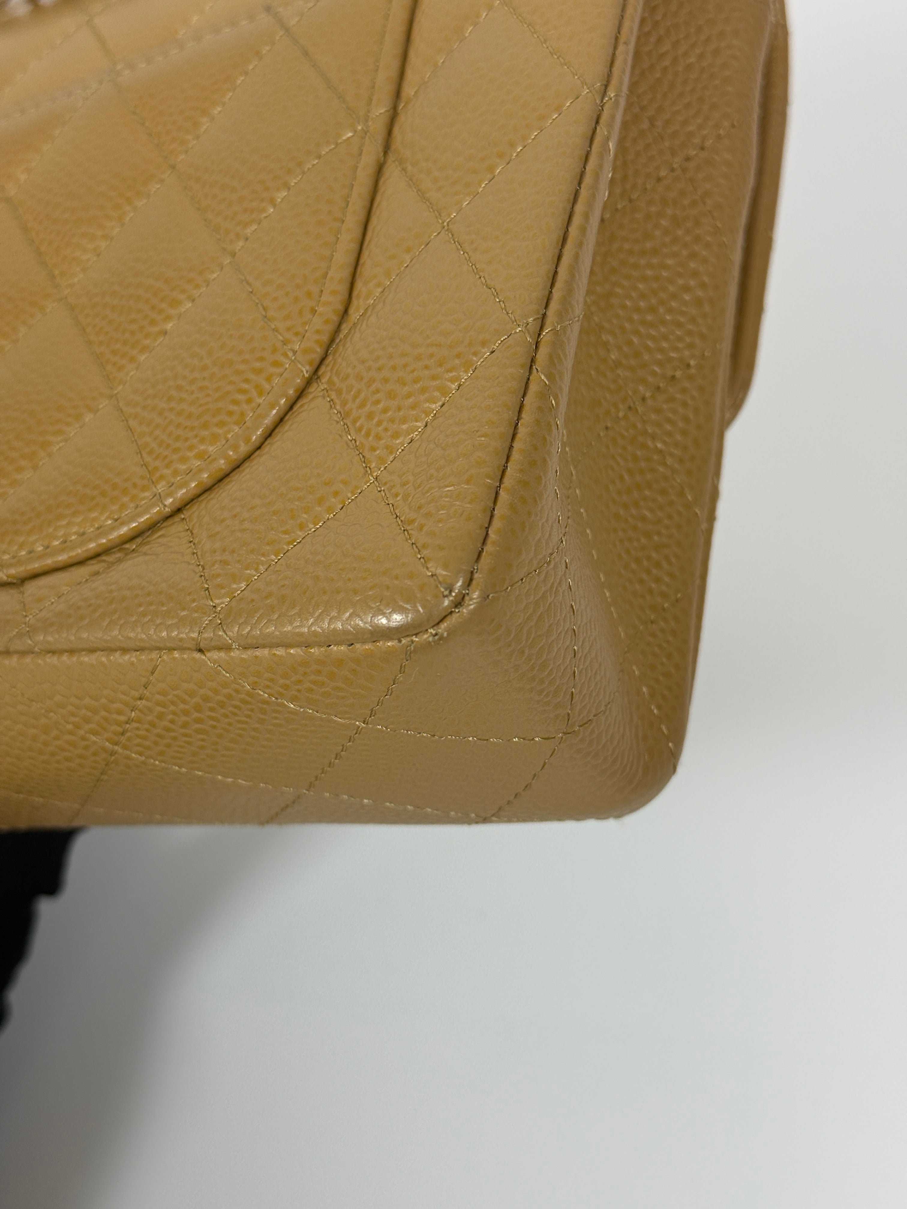 Chanel Small Classic Double Flap In Beige Caviar Leather With 24kt Gold Hardware. Authentic and Preloved. Excellent Condition, 100% Authenticity guarantee 