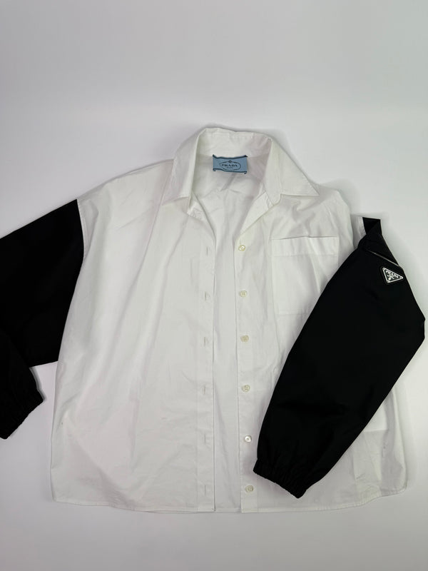 Prada Re-Nylon and Cotton Poplin Shirt (Size 42/UK10)