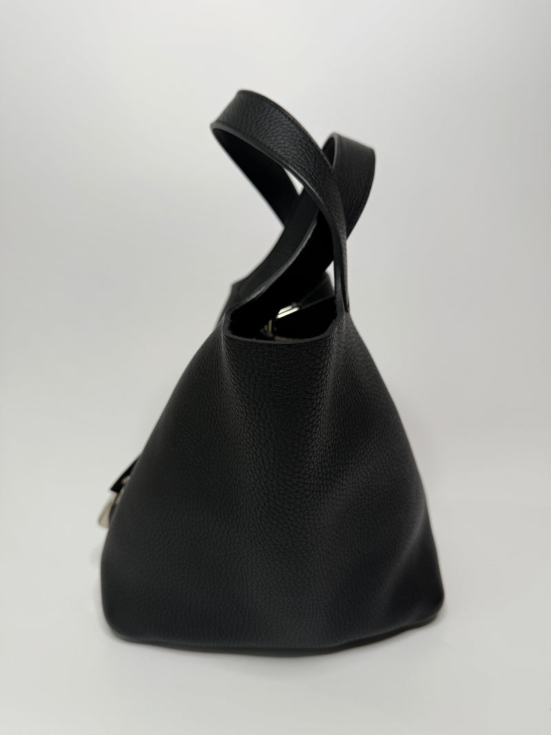 Hermès Picotin 22 In Black Clemence Leather With PHW