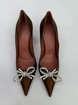 Amina Muaddi Rosie Bow-Embellished Heeled Courts (Size 39.5/UK6.5)