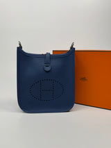 Hermès Evelyne TPM In Blue Tie With PHW