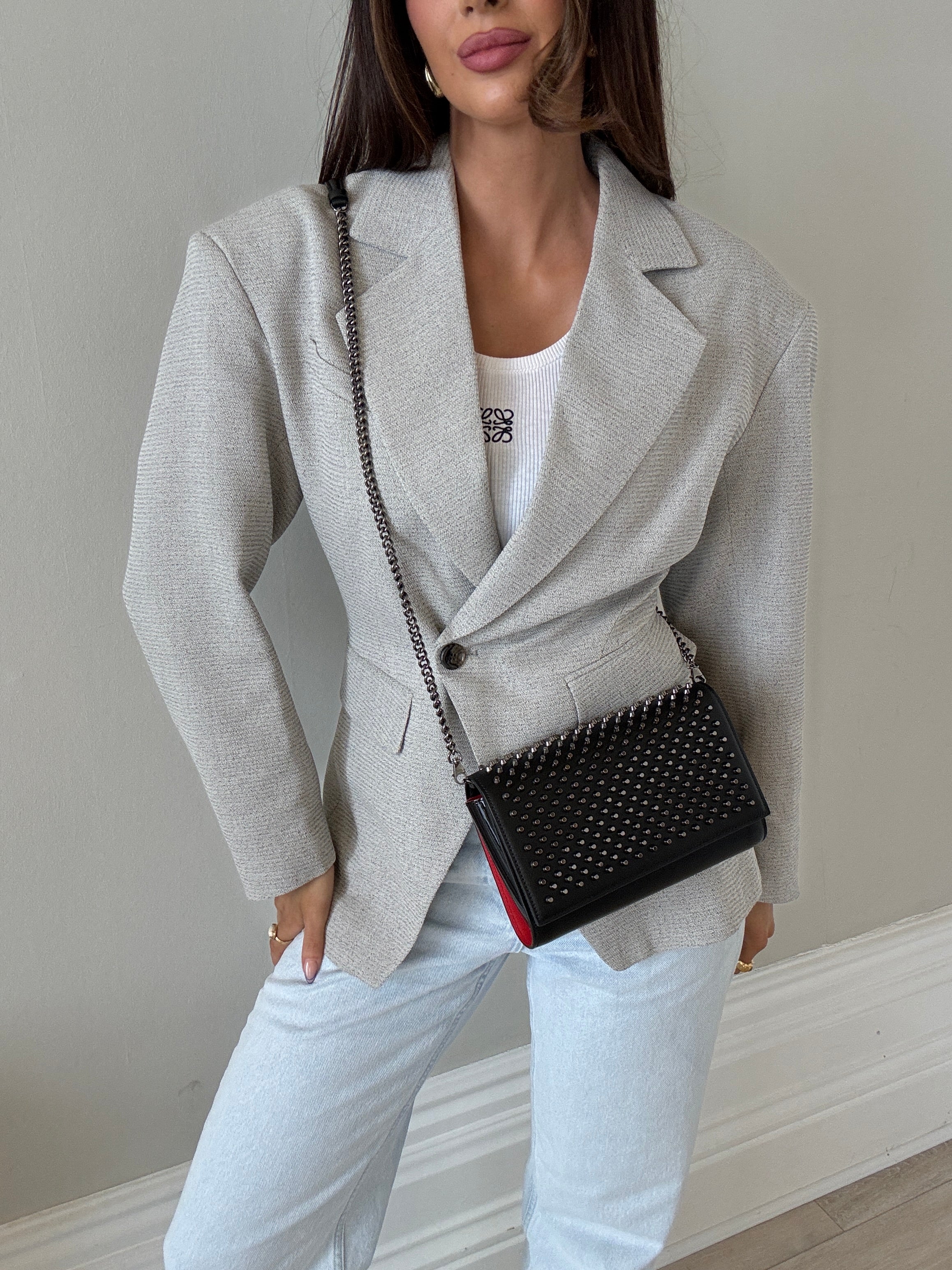 Christian Louboutin Paloma Embellished Leather Clutch