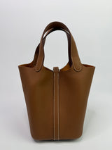 Hermès Picotin 18 In Gold Clemence With Palladium Hardware