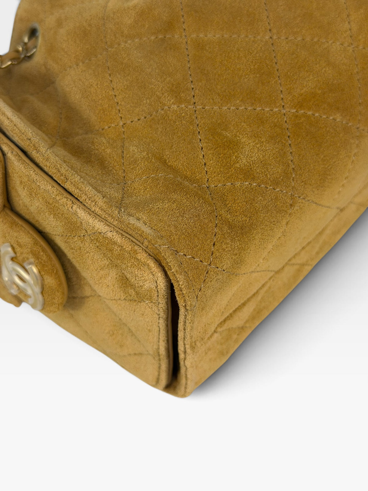 Chanel Micro 25 In Camel Suede With Gold Hardware. 100% authentic and preloved in excellent condition