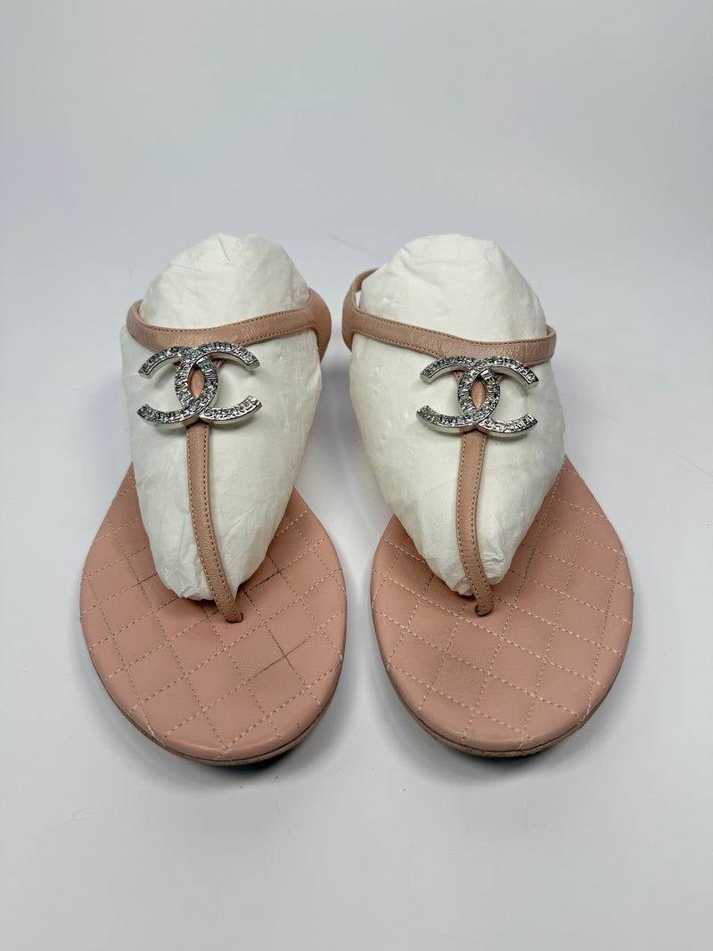 Chanel CC Thong Sandals (Size 38.5/UK5.5)