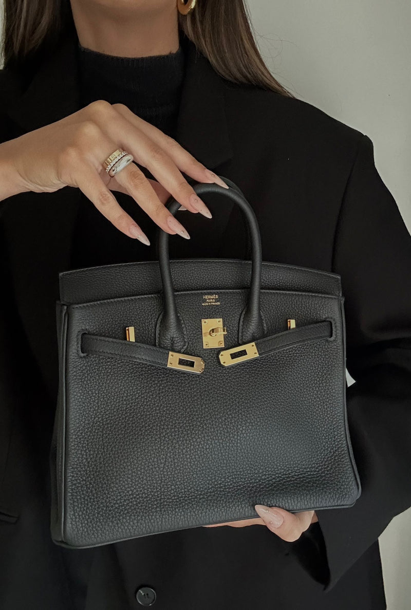 Hermès Birkin 25 Retourne In Black Togo Leather