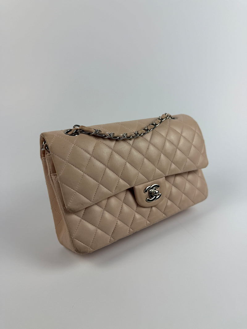 Chanel Medium Light Pink Lambskin Classic Flap SHW