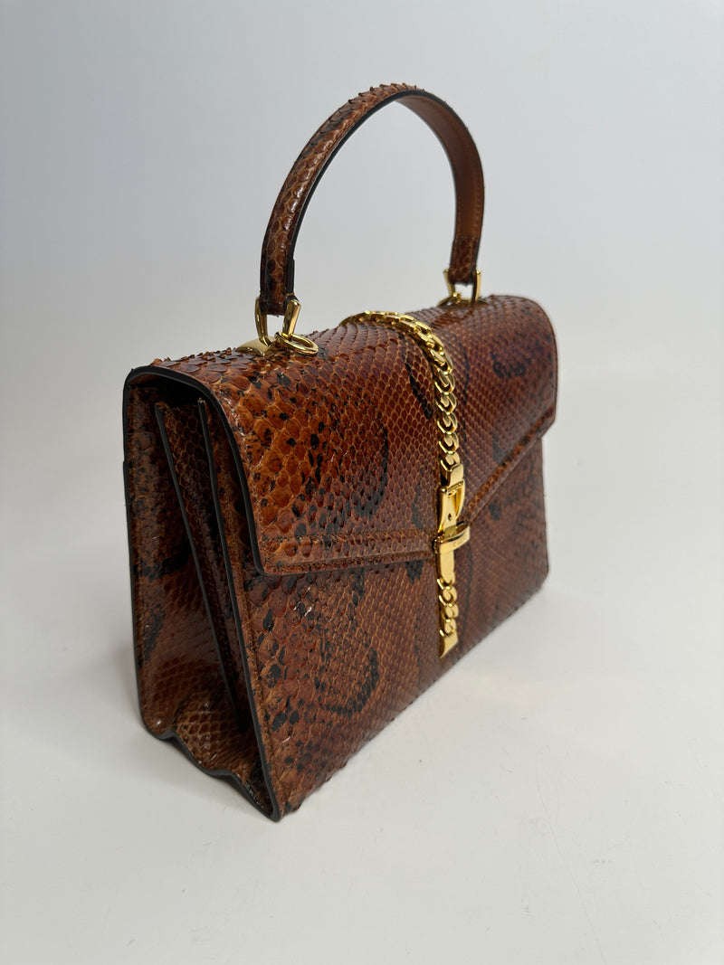 Gucci Sylvie 1969 Top Handle Bag In Python