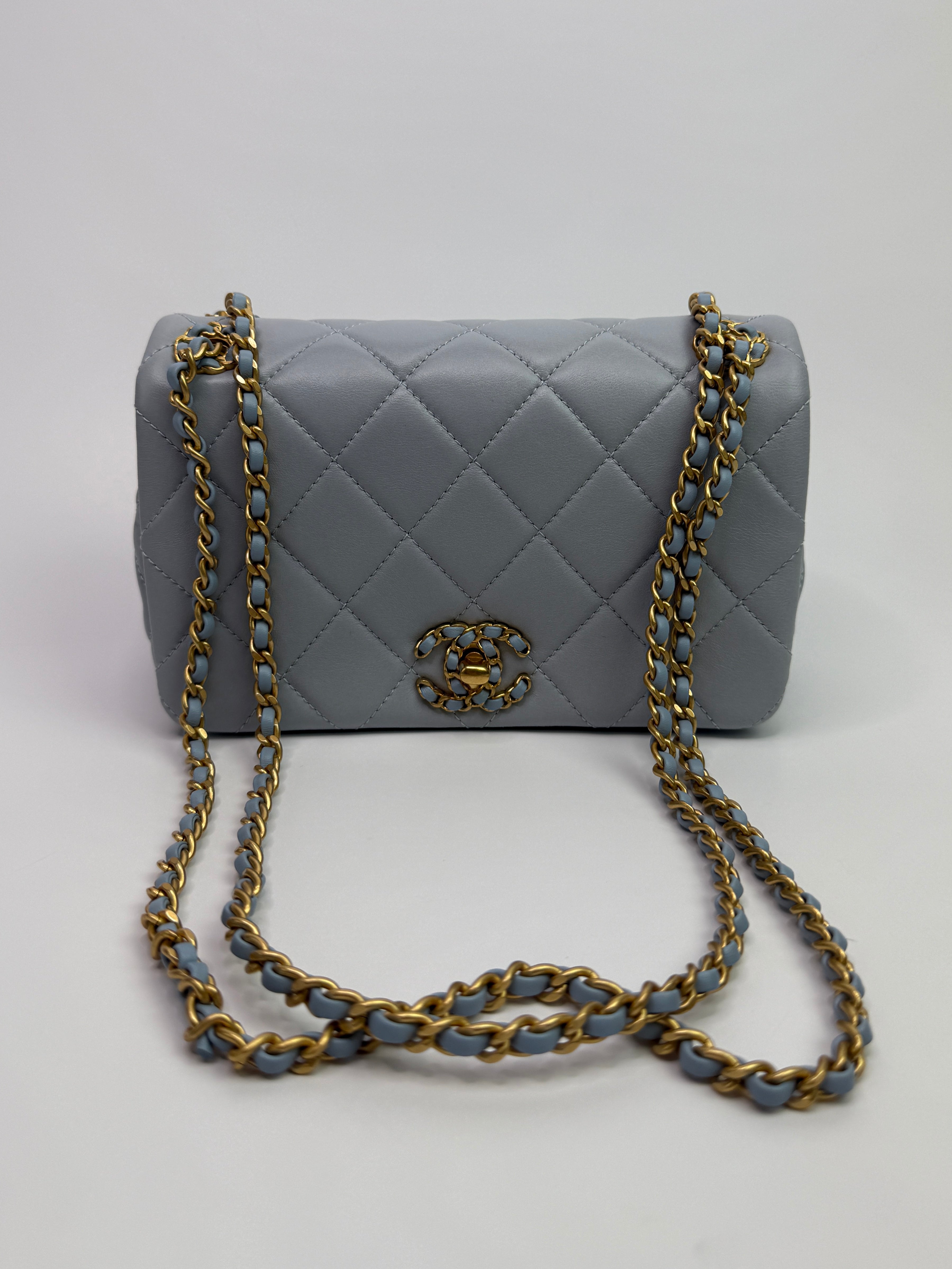 Chanel Seasonal Flap In Gris Clair Lambskin With GHW