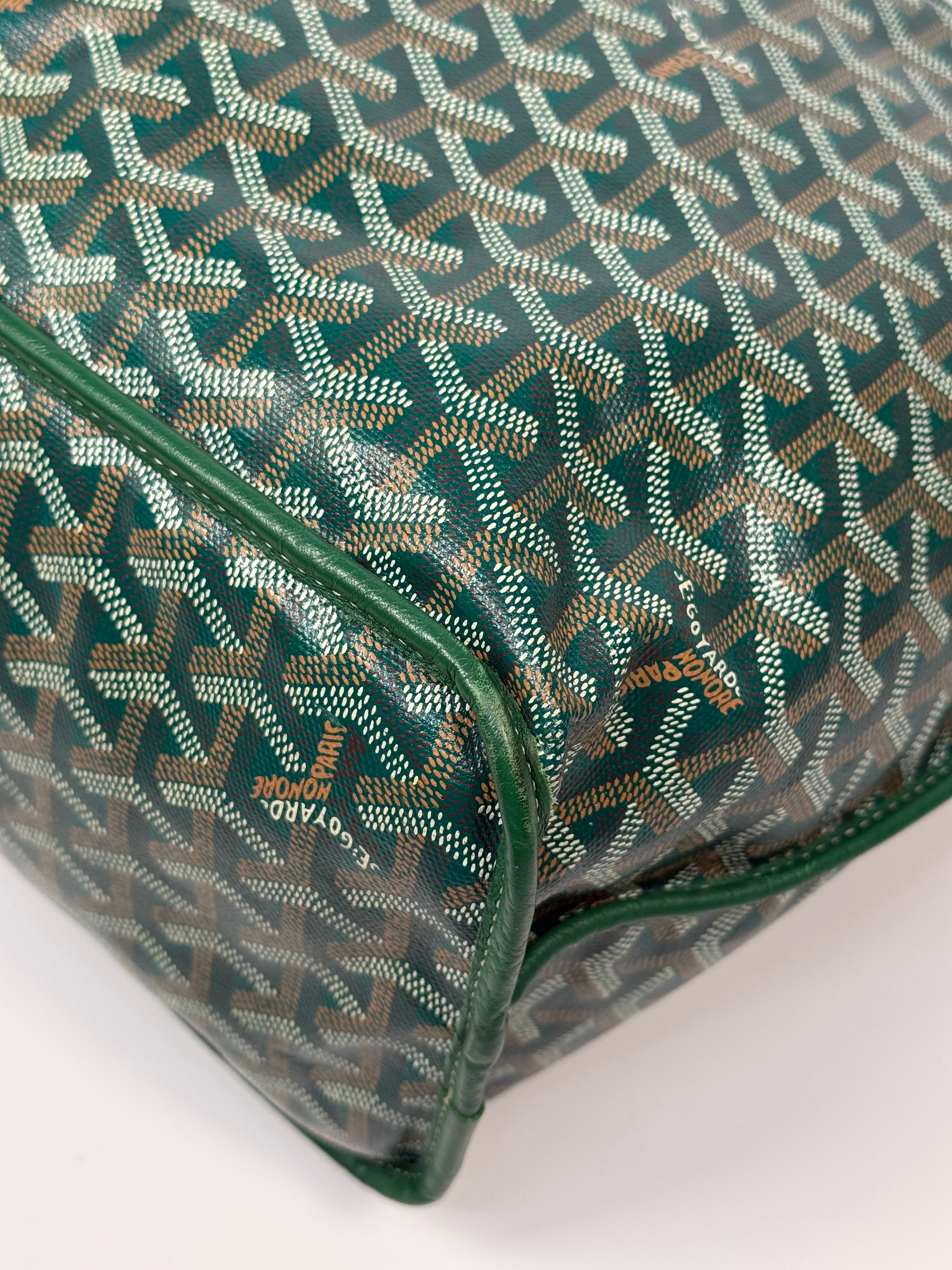 Goyard Anjou GM Tote Bag In Green Goyadine Canvas Authentic and preloved in excellent condition. 