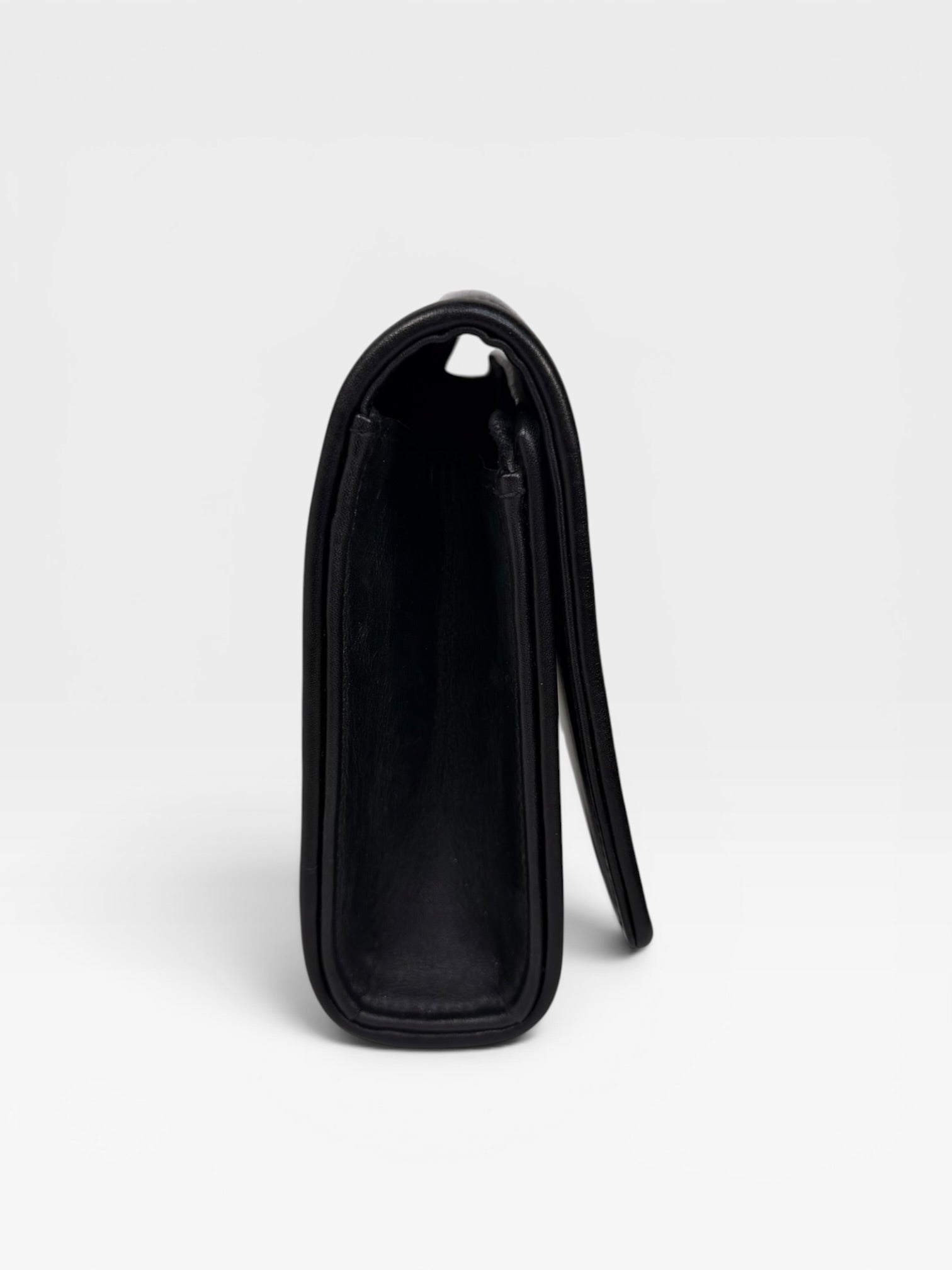 Saint Laurent Kate Long Clutch In Black Leather Gold Hardware. 100% authentic and preloved in very good condition