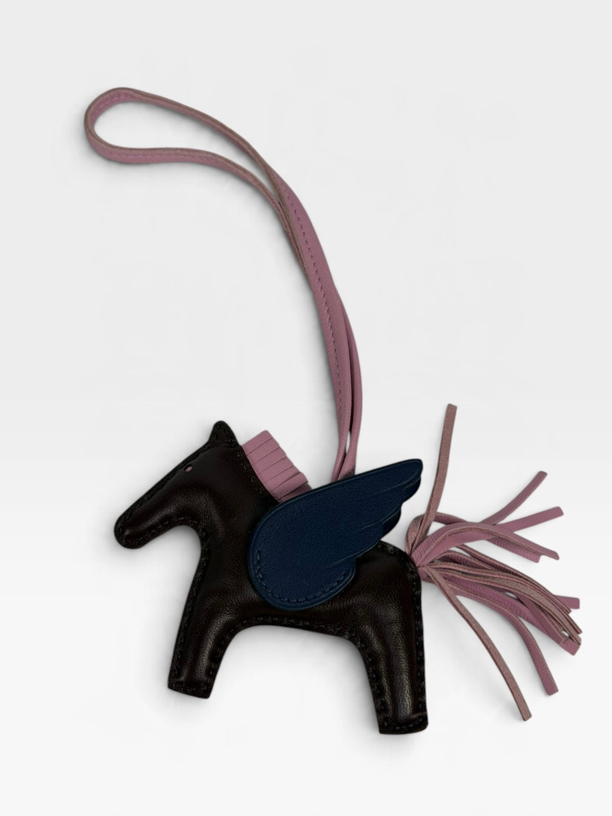 Hermès Rodeo Pegasus Charm In Rouge Sellier, Mauve Sylvestre & Bleu Saphir. 100% authentic and pre loved in excellent condition. 