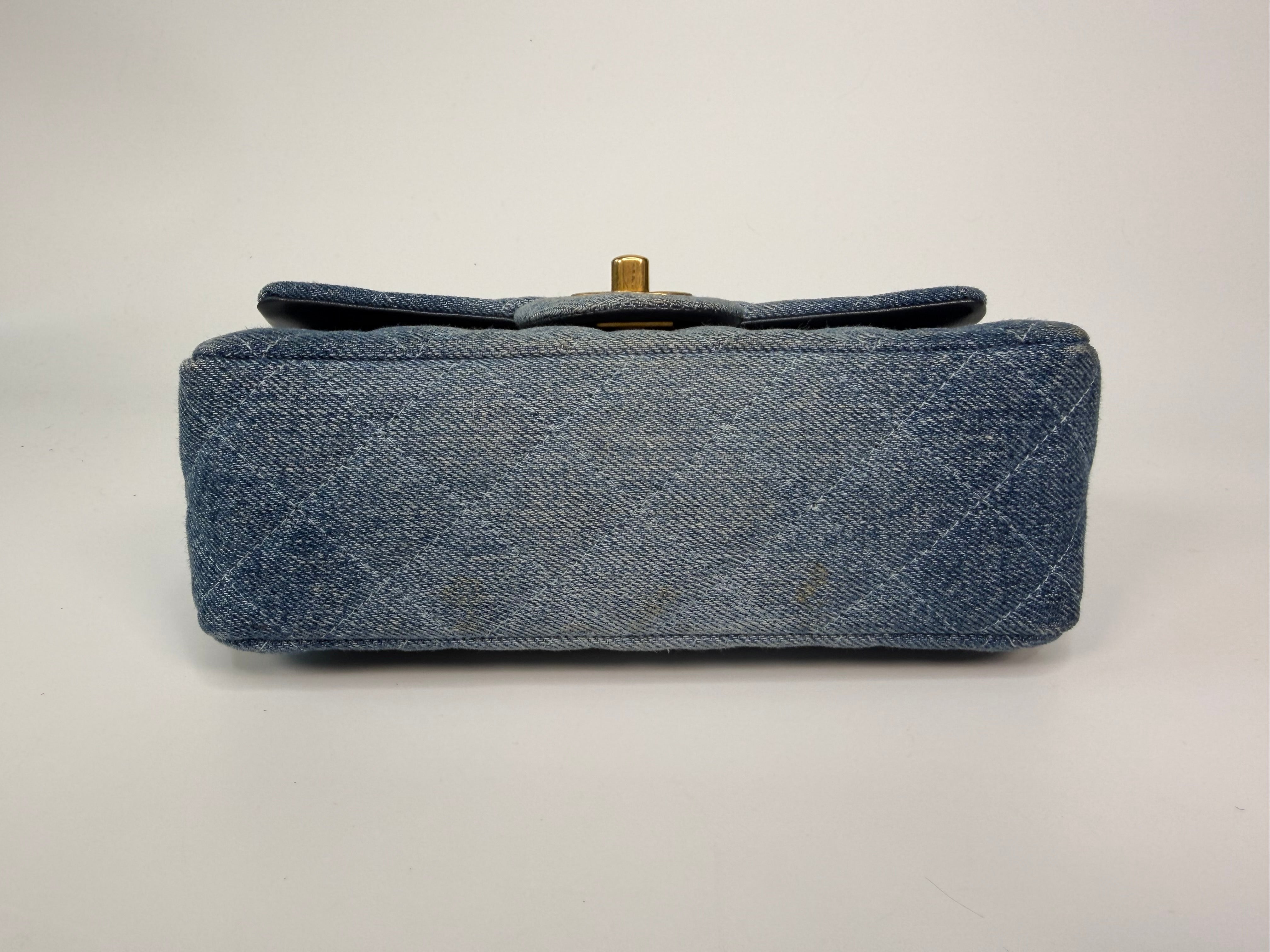 Chanel Mini Rectangle In Blue Denim With Gold Hardware Authentic and preloved in very good condition. 100% guarantee
