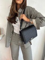 Chanel Boy Bag Large In Black Lambskin Leather