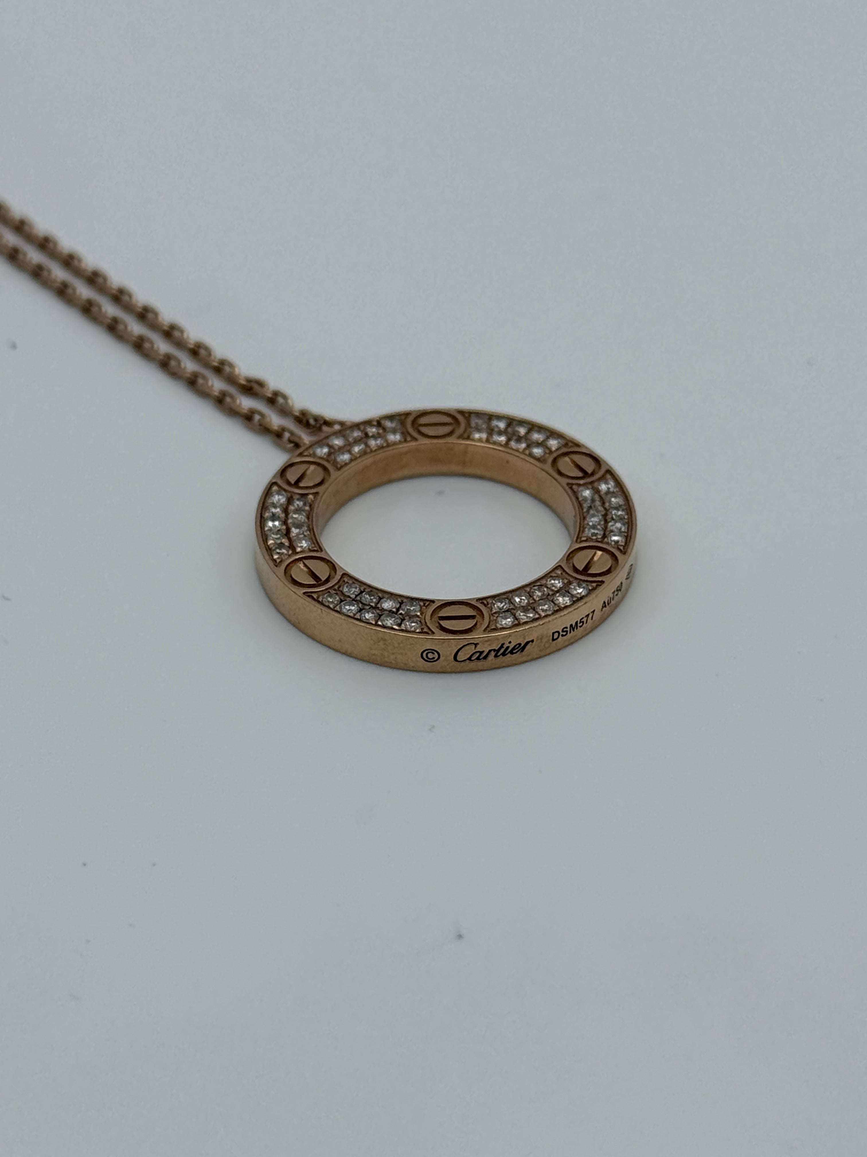 Cartier Love 18ct Rose Gold and 0.34ct Diamond Necklace
Pre Loved & Authentic 
